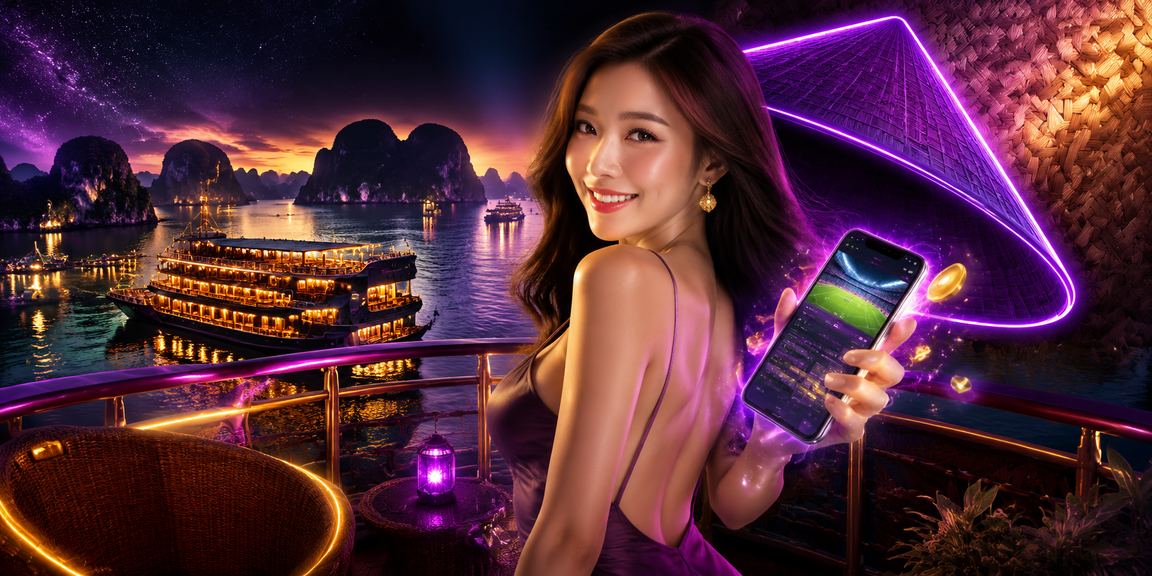 Du khách đội nón lá trên vịnh Hạ Long trải nghiệm casino di động với phong cảnh ngoạn mục