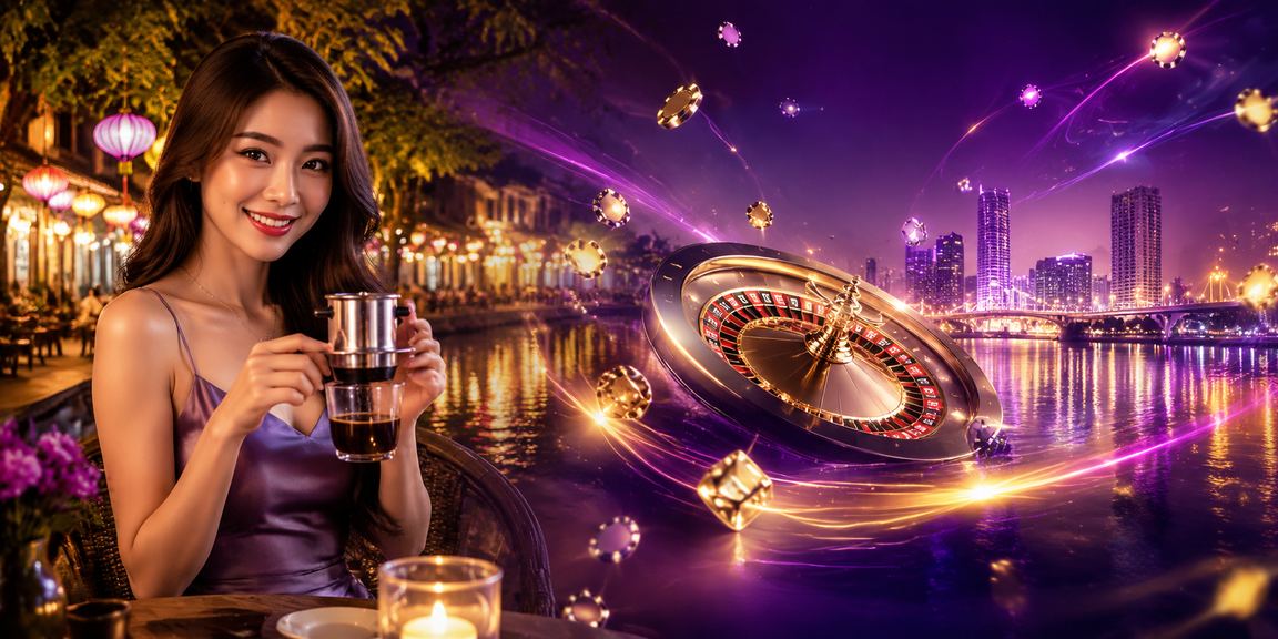 Không khí sôi động của sảnh casino trực tuyến tại 2150 với phong cách Hội An