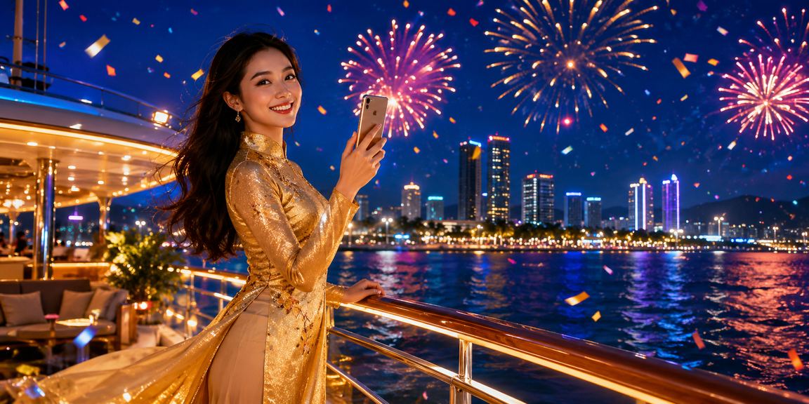 Cô gái mặc áo dài tại Nha Trang sử dụng điện thoại truy cập nền tảng casino trực tuyến